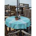 thumbnail image 2 of Outdoor Tablecloth with Umbrella Hole for Patio/Picnic/Party/Camping, Summer Nautical Waterproof Table Cloth Round Cover Washable, Watercolor Ocean Starfish Minimalist Blue (Dia 54"), 2 of 9