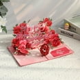 thumbnail image 6 of Valentines'Day Romantic Rose Three-Dimensional Folding Greeting Card, Flower Paper Sculpture Pop Up Design, Valentine's Day Wedding Anniversary Celebration Card Gift, HAODEJW, Red, 6 of 8