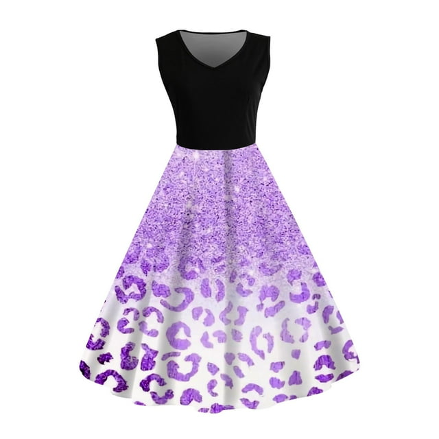 TSADFHJI Jupe Noire Mini Serrée Style Rétro Sans Manches Fermeture Éclair Côté Robe Maxi Vintage Jupe Évasée Décontractée TG Violet