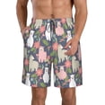 thumbnail image 2 of Uemuo Llamas Pattern Men's Swim Trunks Hawaiian Beach Bathing Suit Swimsuits Beach Quick-Dry Shorts with Pockets-X-Large, 2 of 9