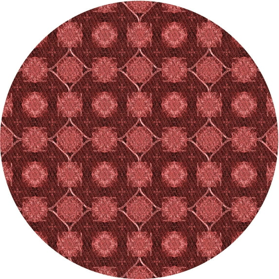 Ahgly Company Indoor Square Patterned Grapefruit Red Area Rugs, 3' Square