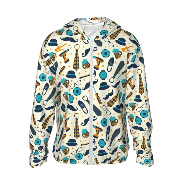 Fotbe Fathers day Chaqueta con Protección Solar UPF 50+ para Hombre y Mujer, Camisa con Capucha y Bolsillos-X-Large