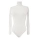 thumbnail image 2 of Gibobby Mono Ajustado de Verano Camiseta de cuello de manga larga de color sólido para mujer(Blanco， S), 2 of 4