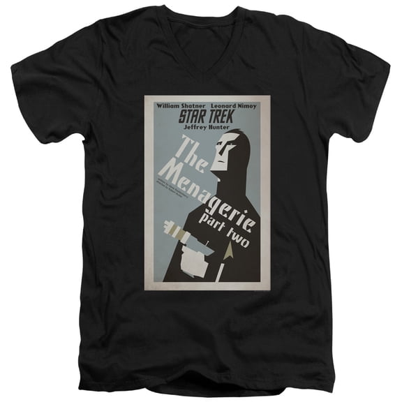 Star Trek Tos Episode 12 Adult V-Neck 30/1 T-Shirt Black