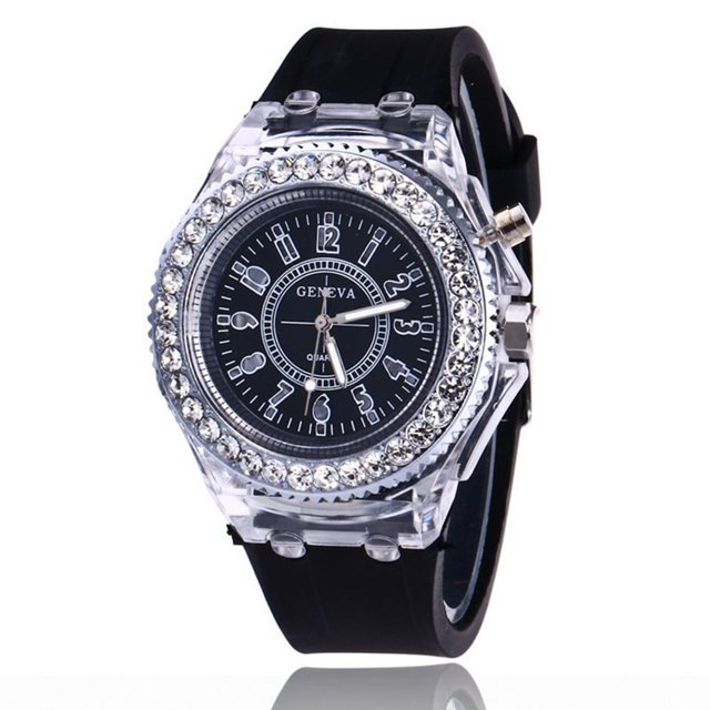 Stylish LED Fluorescent Couple Watch Accurate Time Clear Reading Luminous Display Comfortable to Wear Watch