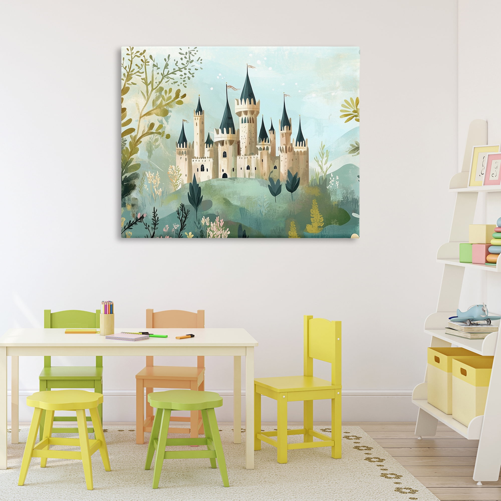 Stupell Industries Princess' Castle View Canvas Wall Art, design by Christine Simpson Art