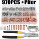 thumbnail image 3 of 970Pcs Copper Connecting Pipe Wire Joint Small Copper Tube Terminal Cable Lug Bootlace Ferrule Kit With Heat Shrink Tube Plier, 3 of 5