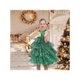 thumbnail image 2 of Sunny Fashion Girls Dress 2 Piece Set Bag Green Tiered Tulle Star Sleeveless Christmas Tree Holiday 6 Years, 2 of 6