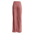 thumbnail image 7 of Prolriy Dress Pants Women, Women's Solid Color Fashionable Casual Pocket Cotton Linen Waist Wide Leg Pants Women's Pants Business Casual Pants for Women Pink L, 7 of 7