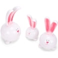 thumbnail image 5 of Transpac Vibrant Pink Eared Bunny Rabbit 4.75 x 10 Porcelain Decorative Tabletop Figurine Set 3, 5 of 6