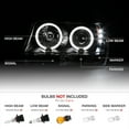 thumbnail image 3 of [For 1999-2004 Jeep Grand Cherokee] LED Halo Ring Black Housing Projector Headlight Headlamp Assembly, Driver & Passenger Side, 3 of 8