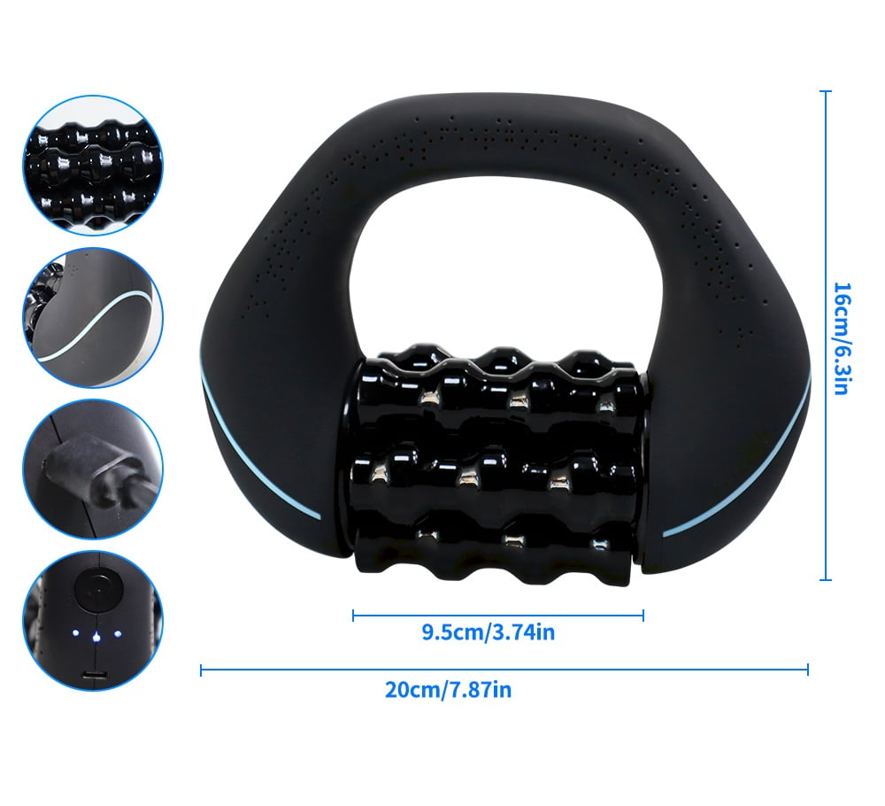 Deep Tissue Percussive Massager with Rolling Function - 3-Speed Portable Muscle Recovery Tool for Runners, Gym & Home Use - Rechargeable Handheld Massage Gun for Back, Legs & Shoulders