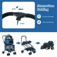 thumbnail image 6 of Demi Bonn 41" Double Pet Stroller Dog Cat Cage Jogger Stroller, 3-in-1 Travel Foldable Carrier Puppy Stroller with 2 Detachable Carriers, Blue, 6 of 8