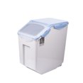 thumbnail image 1 of Methold Contenedor de almacenamiento de alimentos para mascotas, a prueba de humedad, a prueba de polillas, Base de rodillo, tapa transparente sellada, Suministros para perros Azul 15kg Methold PT005049-02, 1 of 6