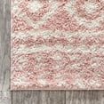 thumbnail image 7 of Well Woven Tribal Diamond Stripes Shag Blush Pink Cozy 1" Thick Runner Rug 2x7 (2'3" x 7'3"), 7 of 7