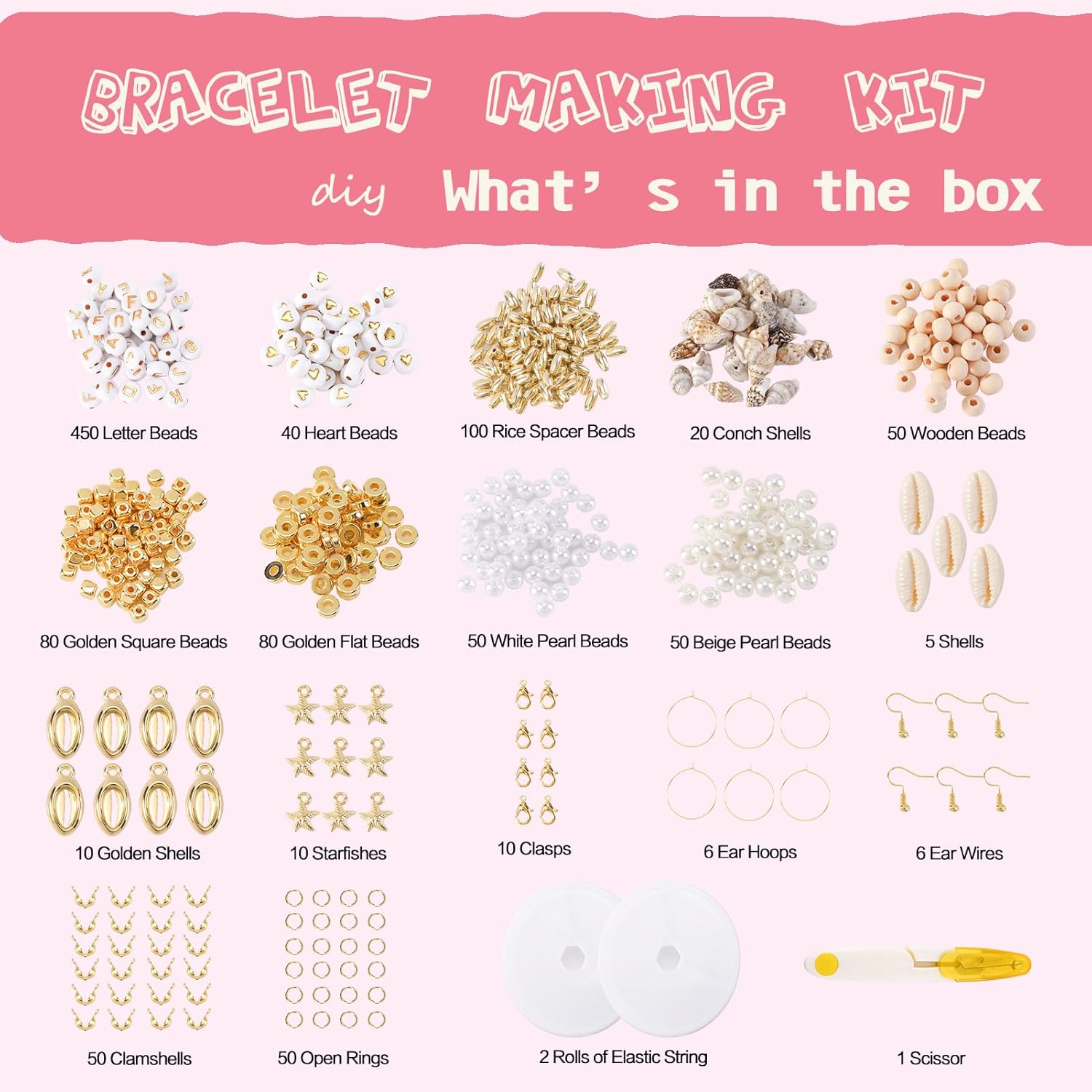 7200 Pcs Clay Beads Friendship Bracelet Making Kit, 24 Colors 6mm Polymer Heishi Beads, Pastel