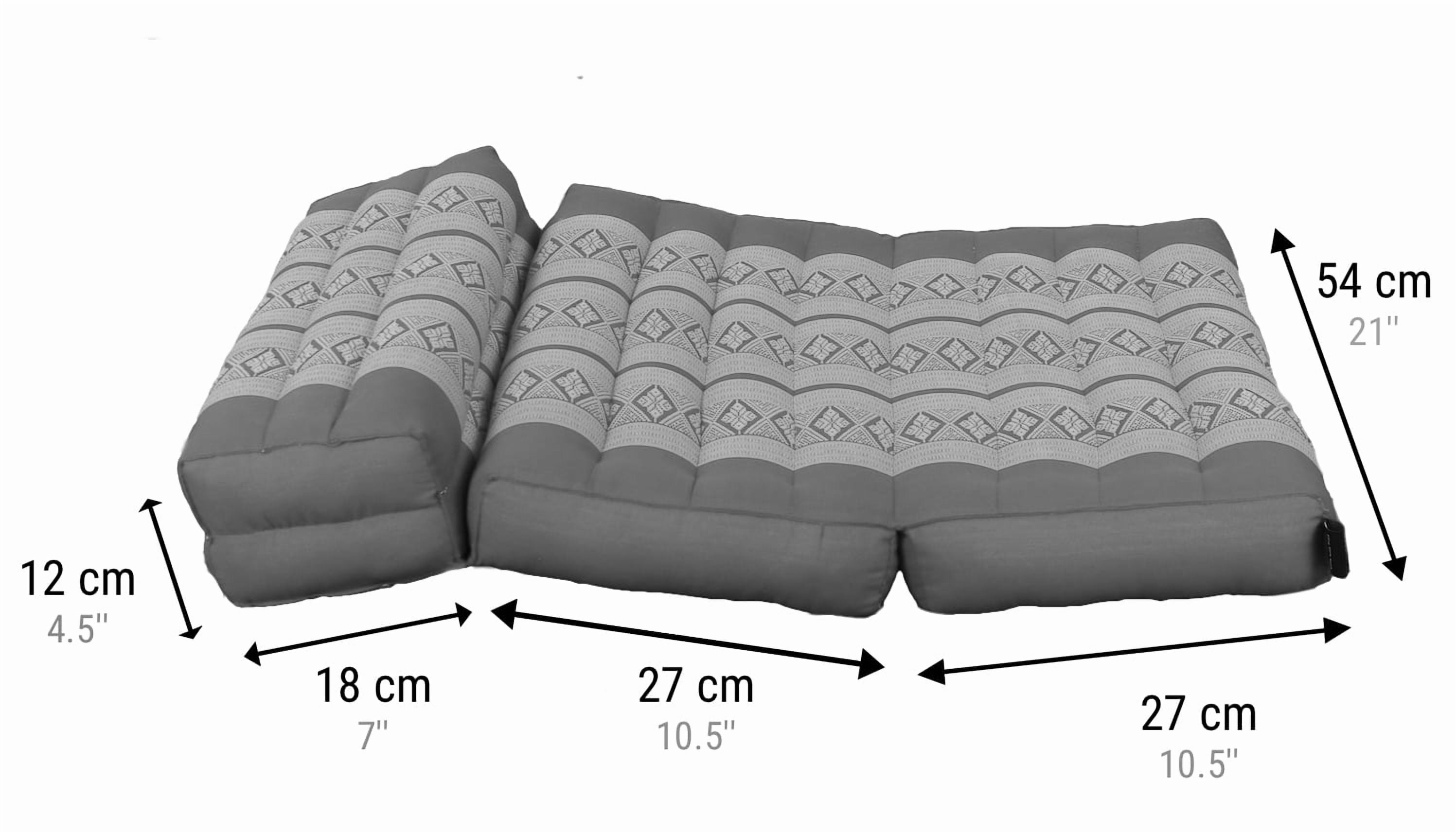 Leewadee Foldable Floor Mattress – 2 in 1 Floor Meditation Mat for Yoga and Relaxation, Seating Futon with Kapok, 20 x 28 inches, Black