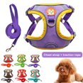 thumbnail image 2 of UDIYO 2Pcs/Set Pet Dogs Harness Reflective Strips Prevent Rushing Out Breathable Dogs Chest Strap Traction Leash Kit for Small Medium Dogs, 2 of 7