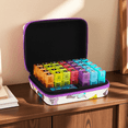 thumbnail image 6 of Monthly Vitamins Medication Supplements Organizer Bag, 31‑Day Pill Organizer, 3 Doses per Day, Includes a Pill Splitter and 7 Day Travel Pouch, 6 of 9
