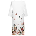 thumbnail image 4 of Vestidos de manga 3/4 para mujer Vestido de tirantes con estampado de flores a la moda Vestido con cuello en V hasta la rodilla Pompotops  hdfakjf6083, 4 of 5