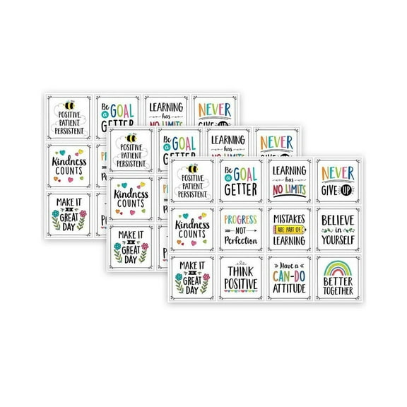 Creative Teaching Press Positive Mindset 10" Designer Cut-Outs, 12 Per Pack, 3 Packs