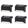 thumbnail image 2 of Paquete de 4 luces solares para terraza de escalera 3000K Lámparas de valla interior al aire libre Sensor LED Recargable Plástico Hogar Jardín Camino Negro Kearding HA009192-01B, 2 of 6