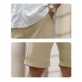 thumbnail image 4 of Mens Casual Shorts Drawstring Shorts Men Elastic Waist Shorts with Pockets Summer Khaki L, 4 of 5