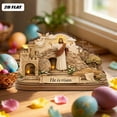 thumbnail image 6 of He Is Risen Easter 2D FLAT Wooden Block, Christian Resurrection Table Wooden Sign, Religious Home Decor, Empty Tomb Cross Wood Shelf, Easter Appreciation Gift, 6 of 7