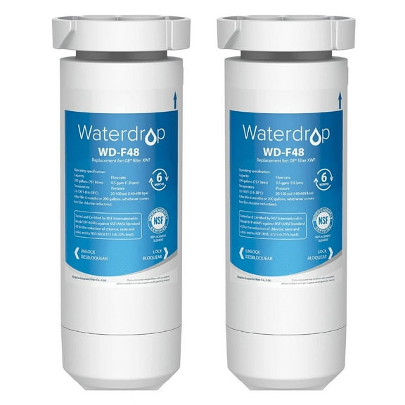 Waterdrop XWF Water Filter for GE® Refrigerator, Replacement for XWF GE® , 2 Filters (not XWFE)