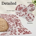thumbnail image 3 of Farmhouse Red Pillow Covers King, Vintage Flower Leaf Botanical Plant Soft Brushed Microfiber Breathable Throw Pillow Covers, Pillowcase with Zipper for Couch Sofa Bedroom Living Room 20"x36", 3 of 9