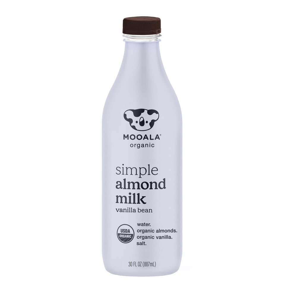 Mooala Simple Vanilla Bean Almondmilk, Organic, Unsweetened, 30 oz Bottle, Plant-Based Milk, No Added Sugar, Refrigerated