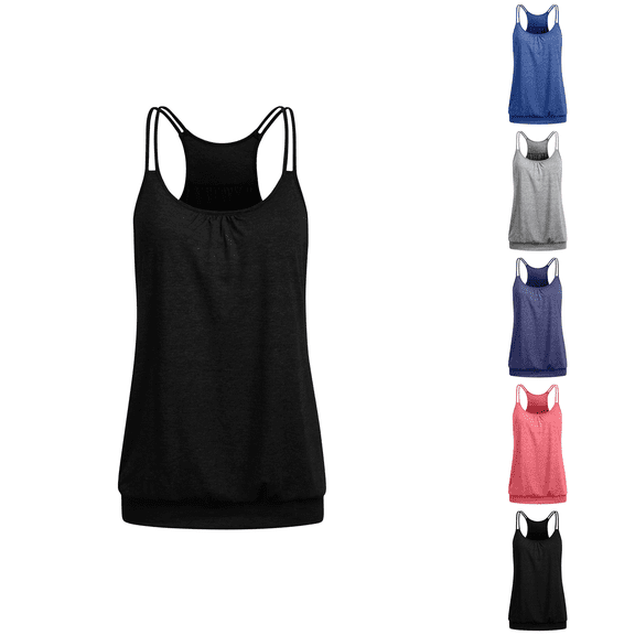 Ahuyic Womens Sleeveless Top,Tank Tops for Women,Womens Solid Sleeveless Round Neck Camisoles Hollow Out Tube Pleated Blouse