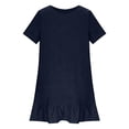 thumbnail image 5 of UVEASISHA Plus Size T Shirt Dresses for Women Crewneck Ruffle Hem Mini Dress Short Sleeve Summer Dresses Comfy Breathable Beach Vacation Dress Navy 4XL, 5 of 8