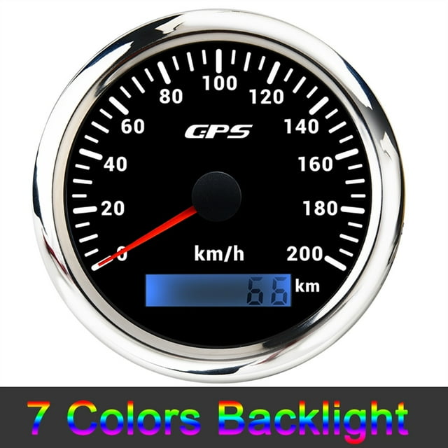 85MM GPS Speedometer 30/60/120/200KMH 9-30V 7 Colors Backlight Odometer Speed Gauge Meter GPS Antenna For Motorcycle Accessories ,Wide Applicability