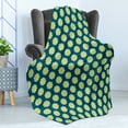 thumbnail image 4 of Floral Soft Flannel Fleece Throw Blanket, Repetitive Spring Season Flowers Round Retro Ornaments Flourishing, Cozy Plush for Indoor and Outdoor Use, 50" x 70", Dark Teal Yellow, by Ambesonne, 4 of 5