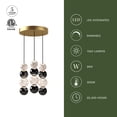 thumbnail image 3 of MP321803NB-Kuzco Lighting-Onyx - 28W 3 LED Pendant-15.13 Inches Tall and 14.63 Inches Wide-Natural Brass Finish, 3 of 7