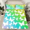 thumbnail image 2 of Homewish Teens Flying Butterflies 4 Pieces Queen Sheet Sets,Bling Glitter Ultra Soft Flat Sheet,Abstract Ombre Gradient Queen Fitted Sheet,Breathable Home Decor, 2 of 7