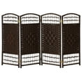 thumbnail image 3 of Red Lantern 3 ft. Short Fiber Weave Folding Screen - Dark Mocha - 4 Panels, 3 of 7