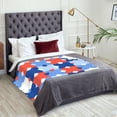 thumbnail image 5 of XMXT Flannel Warm Throw Blanket, Abstract Americana Geometric Bedroom Decor Blankets for Bed Couch Living Room, 50 x 70 inches, 5 of 9