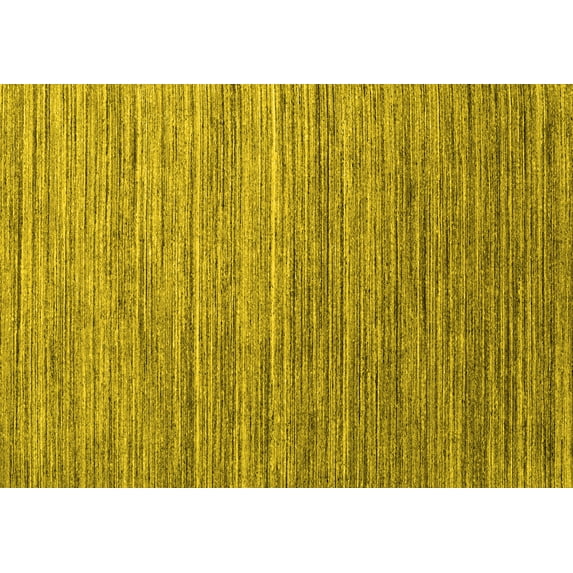 Ahgly Company Machine Washable Indoor Rectangle Abstract Yellow Contemporary Area Rugs, 7' x 10'