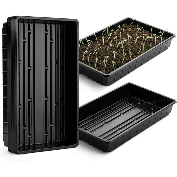 Mr. Pen- Plastic Growing Trays, 10 Pack, Black, 17”x10”, Plant Tray, Seed Tray