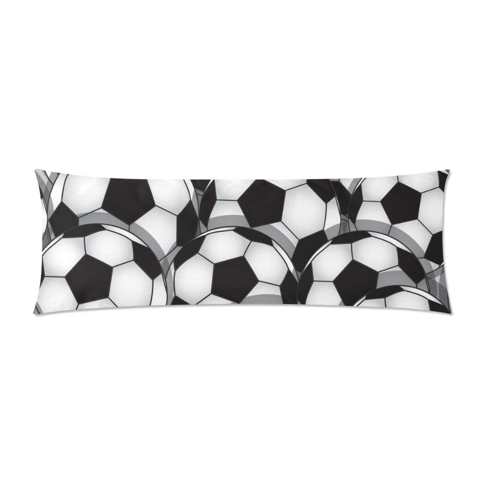ABPHOTO Black Soccer Body Pillowcase Pillow Cover Pillow Protector Two