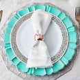 thumbnail image 1 of 6 Turquoise Gold 13" Acrylic Wooden Textured Round Scalloped Trim Plastic Charger Plates, 1 of 5