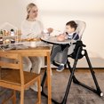 thumbnail image 2 of Babyjoy Chaise Haute pour Bébé 4-en-1 Pliable, Hauteur Réglable, Chaise d'Alimentation avec Roues, Gris, 2 of 6