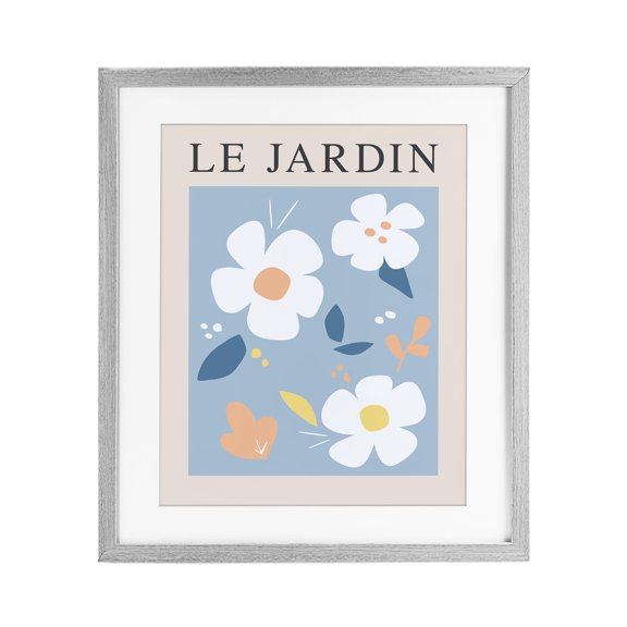 Stupell Industries Bohemian Bouncing Floral Le Jardin Gray Framed Print Under Glass, 17 x 21, by Anna Quach