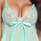 thumbnail image 2 of Gibobby Lenceria mujer sexy Malla Bowknot Ropa de dormir Ropa de dormir Mujer Cuello en V Bordado Encaje Lencería(Verde 3XL), 2 of 3