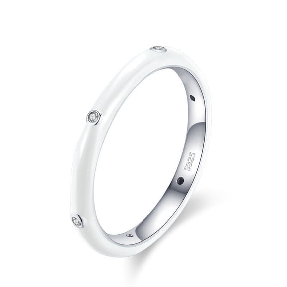 S925 Sterling Silver Epoxy Enamel Temperament Ring
