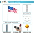 thumbnail image 3 of VINGLI Upgraded 20FT Sectional Aluminum Flagpole, Thick Tube Halyard Flag Pole with 3'x5' Polyester USA American Flag, 3 of 7