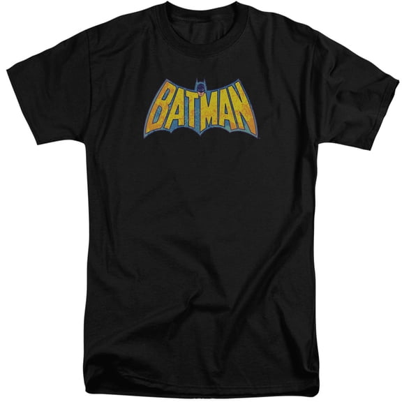 Dco/Batman Neon Distress Logo S/S Adult Tall Black