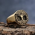 thumbnail image 2 of Vintage Viking Tree Of Life Ring For Men Nordic Mythology 14K Yellow Gold  Yggdrasils Ring Fashion Amulet Viking Jewelry Gift, 2 of 7